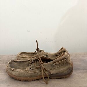 Twisted X WDM0003 Brown Leather Moc Driving Boat Casual Shoes Womans Size 7.5
